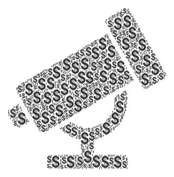 Telescope Collage of Dollar Stock Illustration