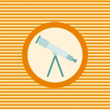 Telescope color flat icon Stock Illustration