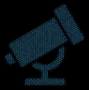 Telescope Composition Icon of Halftone Spheres Stock Illustration