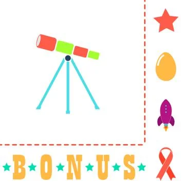 Telescope computer symbol Stock Illustration