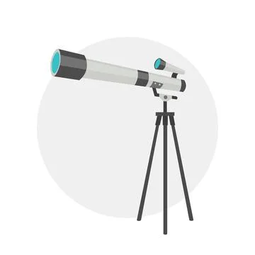 Telescope design element. flat icon Illustrazione stock