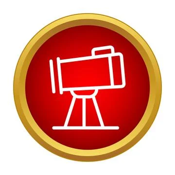Telescope device icon outlining astronomy science observation Stock Illustration