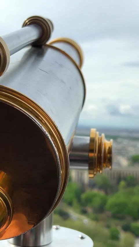 Telescope on the eiffel tower view of the city of Paris vertical video Paris Stock Footage 244254209