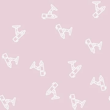 Telescope equipment line vector seamless pattern Stock Illustration