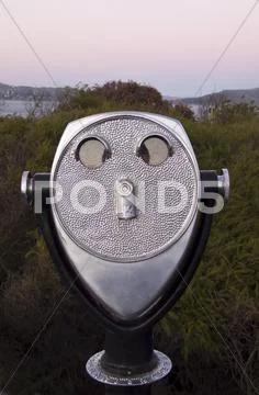 Telescope with face Stock Photos