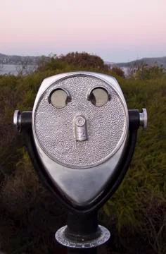 Telescope with face Stock Photos