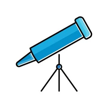 Telescope flat icon. Design template vector Stock Illustration