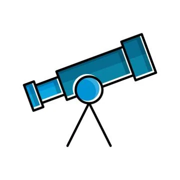 Telescope flat icon. Design template vector Stock Illustration