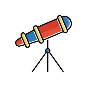 Telescope flat icon. Design template vector Stock Illustration