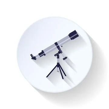 Telescope flat icon Stock Illustration