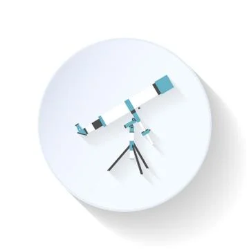 Telescope flat icon Stock Illustration