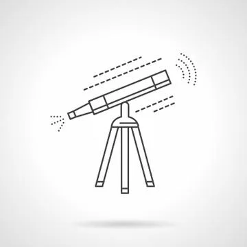 Telescope flat thin line vector icon 스톡 일러스트
