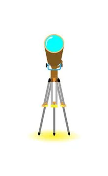 Telescope flat with yellow shadow in white background ,eps10 イラスト素材