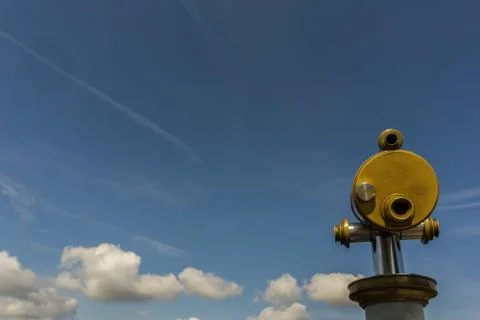 A telescope on a hill Stock Photos
