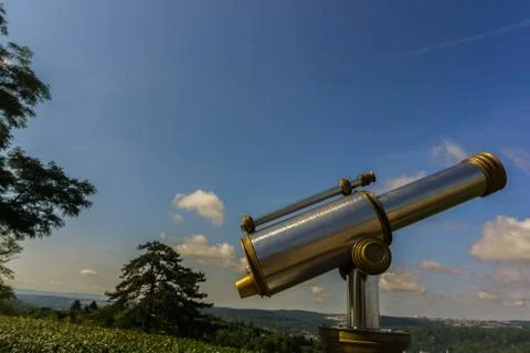 A telescope on a hill Foto stock