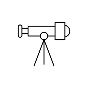 Telescope icon element of space icon for mobile concept and web apps. Thin li Stock Illustration
