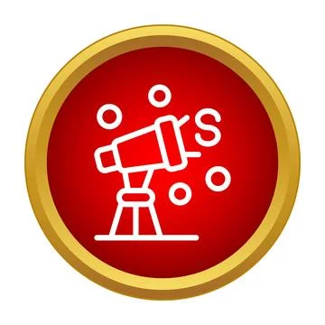 Telescope icon exploring space and observing stars イラスト素材