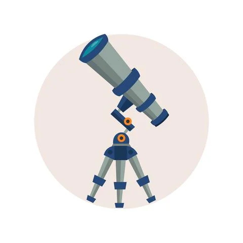 Telescope icon. isolated design element Illustrazione stock