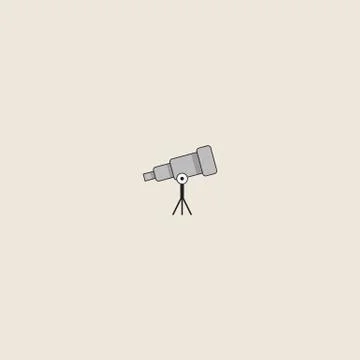 Telescope icon isolated on grey background. Telescope symbol for website desi Stock Illustration