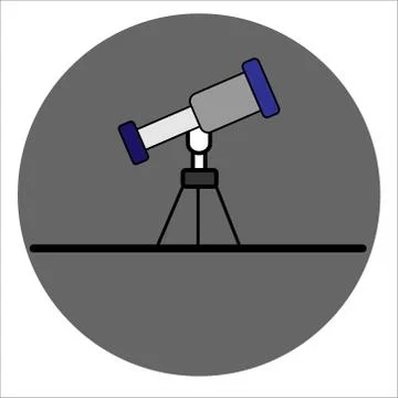 Telescope icon logo design vector on a white background. Vector illustration Stock-Illustration