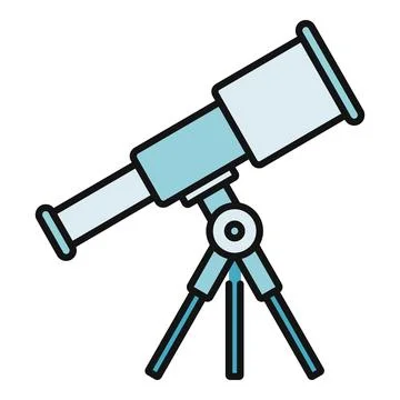 Telescope icon observing space and astronomy science education Stock Illustration