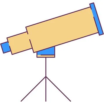 Telescope icon spyglass flat vector space discover Stock Illustration