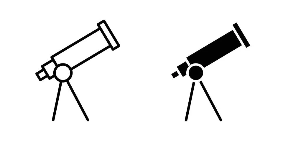 Telescope icon vector design illustrations Stock Illustration