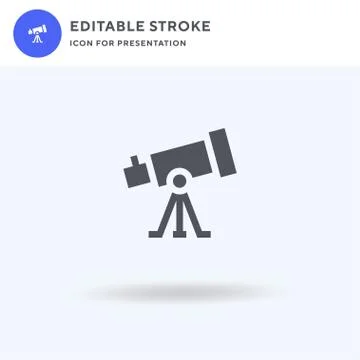 Telescope icon vector, filled flat sign, solid pictogram isolated on white, l Stock Illustration
