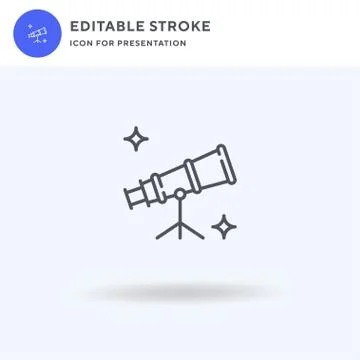 Telescope icon vector, filled flat sign, solid pictogram isolated on white, l Illustrazione stock