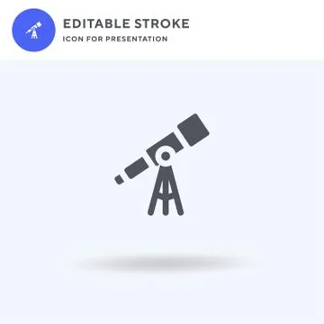 Telescope icon vector, filled flat sign, solid pictogram isolated on white, l Illustrazione stock