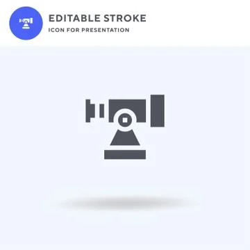 Telescope icon vector, filled flat sign, solid pictogram isolated on white, logo Stock Illustration