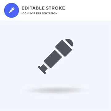 Telescope icon vector, filled flat sign, solid pictogram isolated on white, logo Stock Illustration