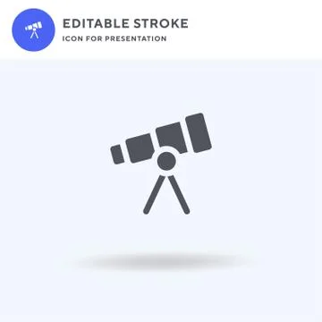 Telescope icon vector, filled flat sign, solid pictogram isolated on white, logo Stock Illustration