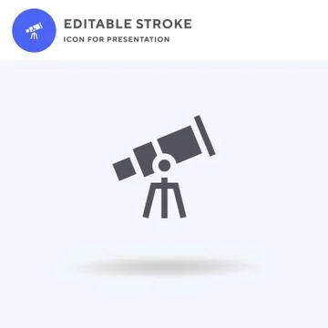 Telescope icon vector, filled flat sign, solid pictogram isolated on white, logo Stock Illustration
