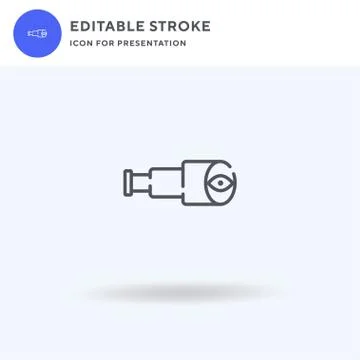 Telescope icon vector, filled flat sign, solid pictogram isolated on white, logo Stock Illustration