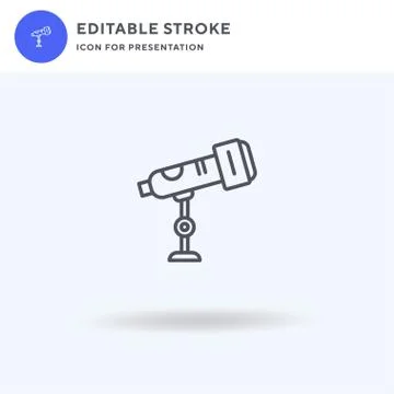 Telescope icon vector, filled flat sign, solid pictogram isolated on white, logo Stock Illustration