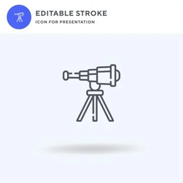 Telescope icon vector, filled flat sign, solid pictogram isolated on white, logo Stock Illustration