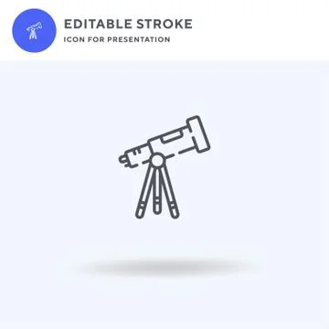 Telescope icon vector, filled flat sign, solid pictogram isolated on white, logo Stock Illustration