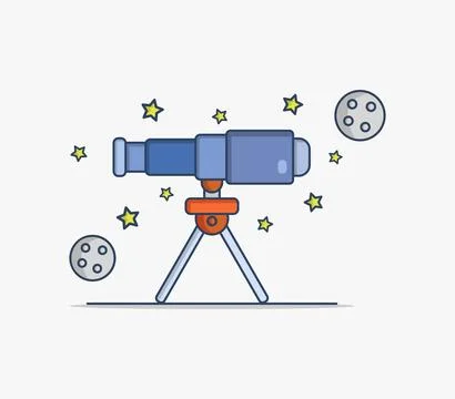 Telescope illustrated on background Stock Illustration