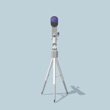 Telescope. Isolated on blue. 3d Vector illustration.Front view. Иллюстрация