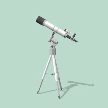 Telescope. Isolated on green. 3d Vector illustration.Side view. 스톡 일러스트