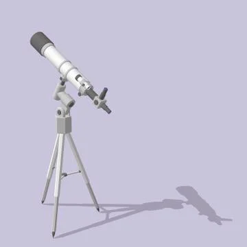 Telescope. Isolated on purple. 3d Vector illustration. 스톡 일러스트
