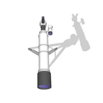 Telescope. Isolated on white. 3d Vector illustration.Top view. Иллюстрация