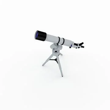 Telescope. Isolated on white background. 3D rendering illustration. Иллюстрация