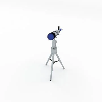 Telescope. Isolated on white background. 3D rendering illustration. イラスト素材