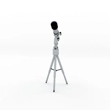Telescope. Isolated on white background. 3D rendering illustration. 스톡 일러스트