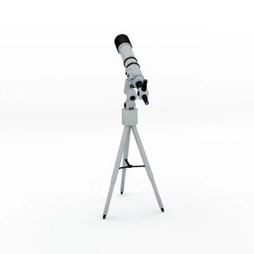 Telescope. Isolated on white background. 3D rendering illustration. Stock Illustration