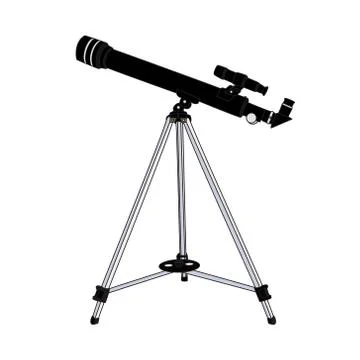 The telescope isolated on white background Stock Illustration