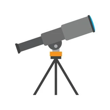 Telescope isolated on white background Stock Illustration