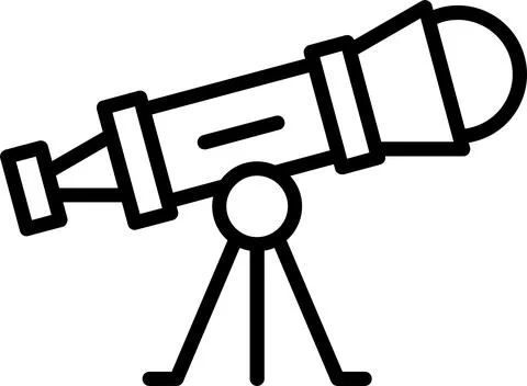Telescope Line Icon Design Stock Illustration